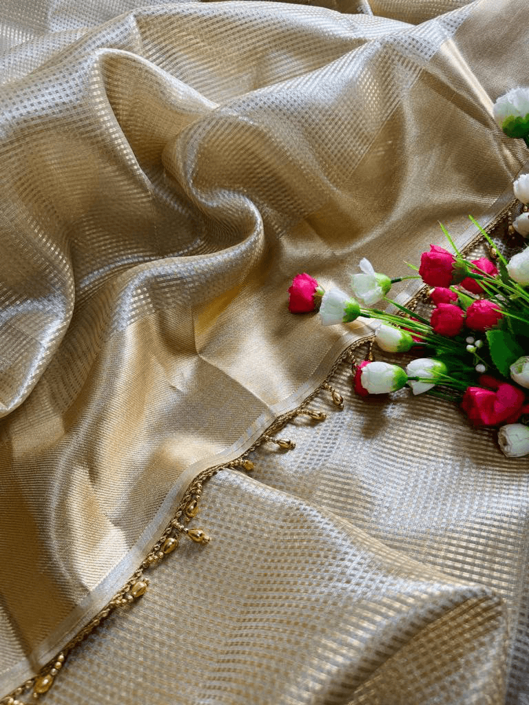 Banarsi Golden Tissue Silk Saree – Handloom Premium Collection