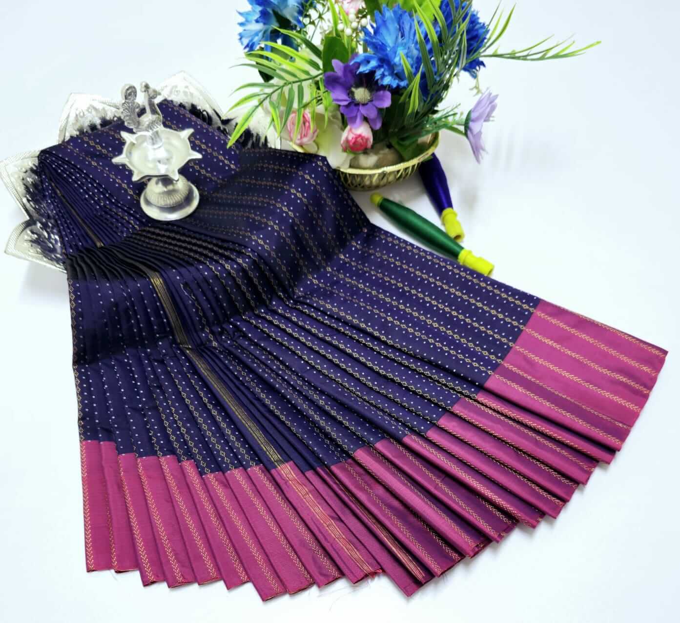 Grand Soft Silk Saree with Zari Pallu – Wedding & Party Wear