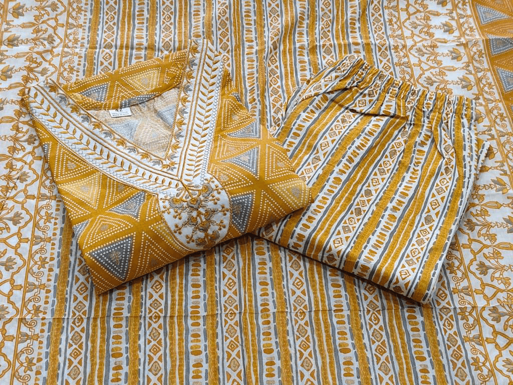 Premium Cotton Three Piece Set – Complete Kurti Collection