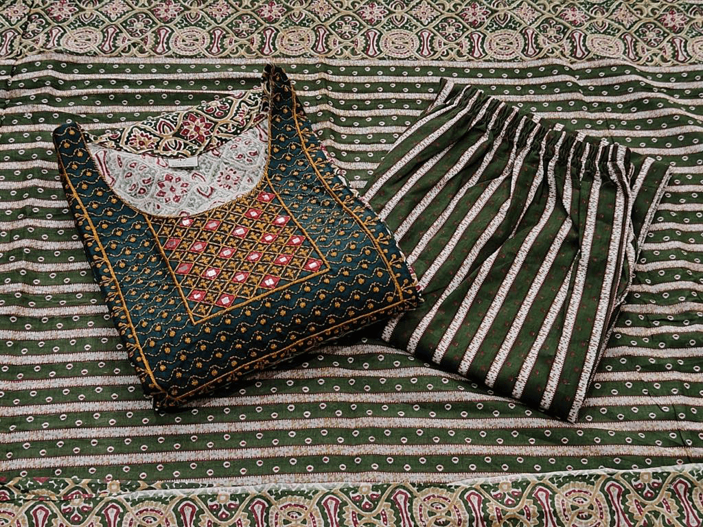 Premium Cotton Three Piece Set – Complete Kurti Collection
