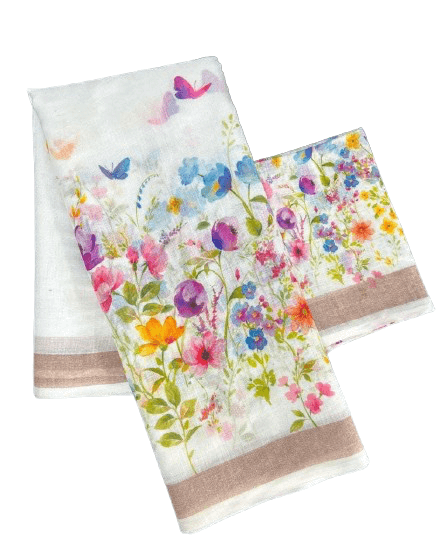 Digital Print Linen Saree – Plain Linen Collection with Matching Blouse