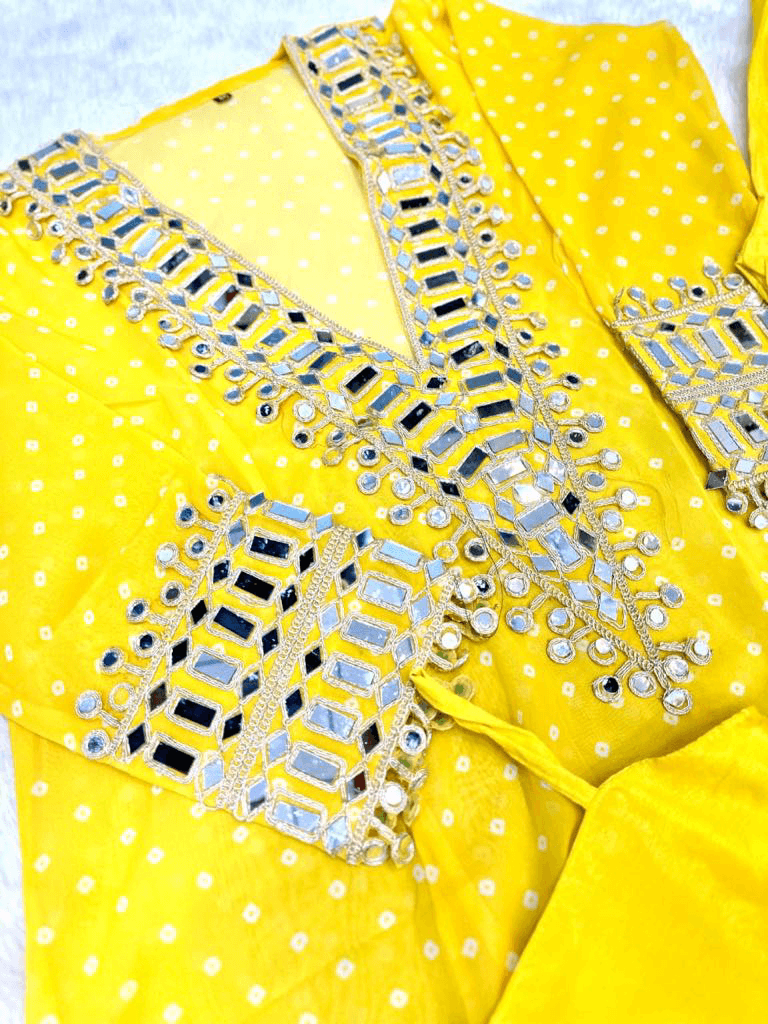 Fox Georgette Anarkali Set – Designer Mirror Work Collection
