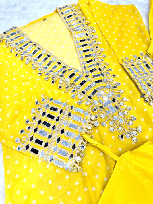 Fox Georgette Anarkali Set – Designer Mirror Work Collection