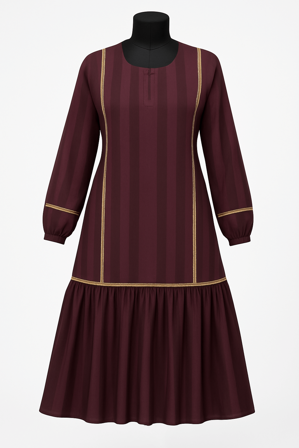 Imported Zoom Pro Box Cloth Abaya – Matt Stone Work with Bottom Frill