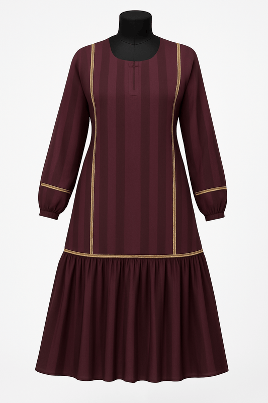 Imported Zoom Pro Box Cloth Abaya – Matt Stone Work with Bottom Frill