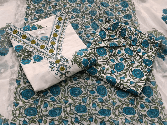Premium Cotton Three Piece Set – Complete Kurti Collection