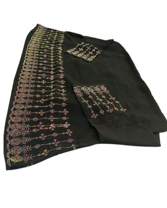 Firdous Stone Work Abaya – Semi Umbrella Collection