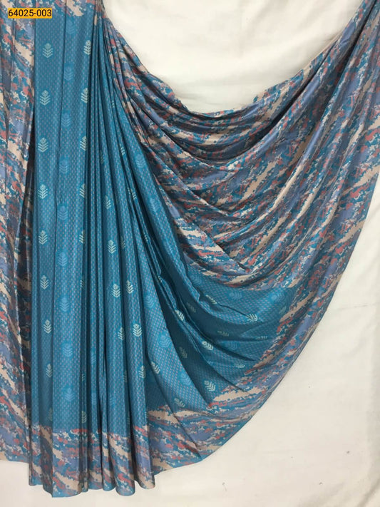 Crepe Silk Printed Saree with Matching Blouse – Lightweight & Elegant