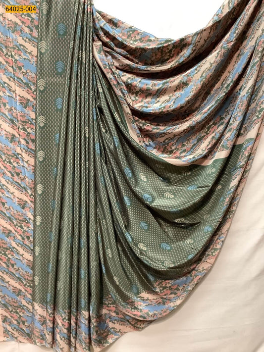 Crepe Silk Printed Saree with Matching Blouse – Lightweight & Elegant