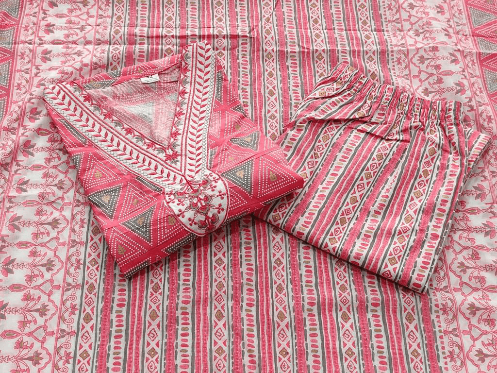 Premium Cotton Three Piece Set – Complete Kurti Collection