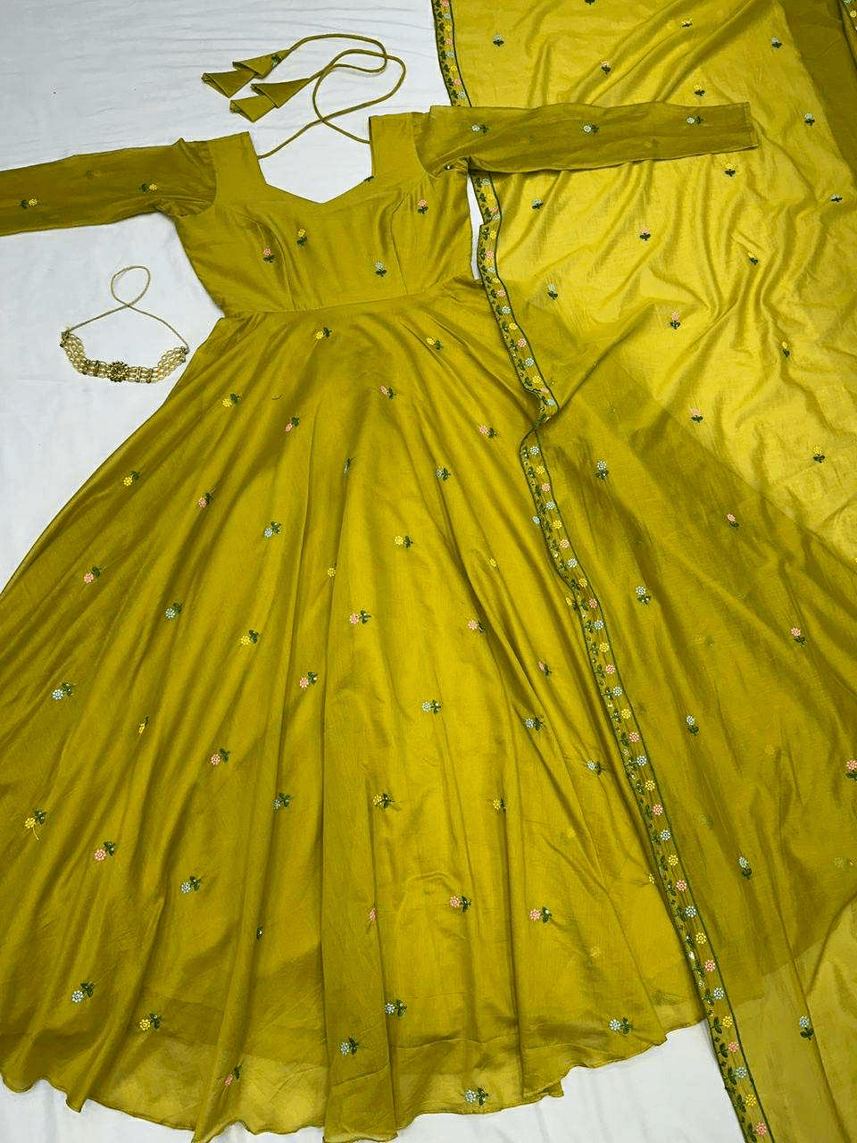 Rani Sati Festival Series – Zipsy Silk Embroidered Gown with Dupatta