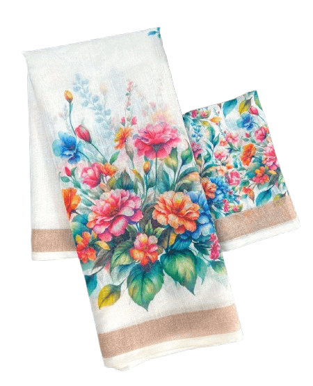 Digital Print Linen Saree – Plain Linen Collection with Matching Blouse