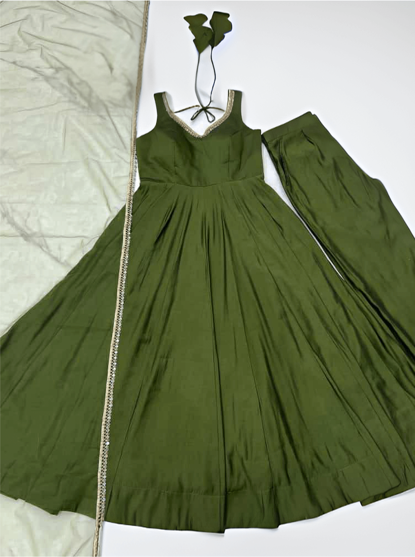 Anarkali Set – Pure Roman Silk Chanderi Fabric with Dupatta