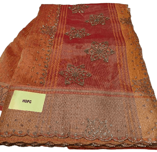 Cutwork Border Saree – Jarkan Stone Work Collection