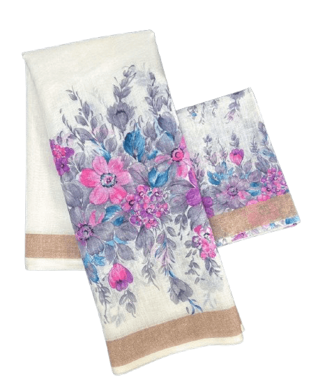 Digital Print Linen Saree – Plain Linen Collection with Matching Blouse