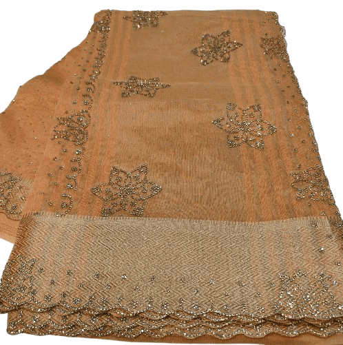 Cutwork Border Saree – Jarkan Stone Work Collection