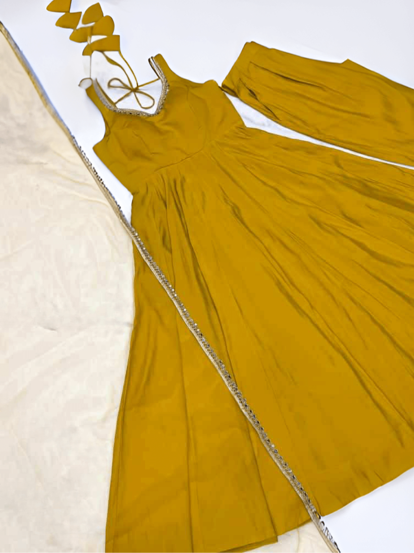 Anarkali Set – Pure Roman Silk Chanderi Fabric with Dupatta