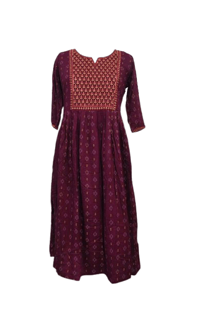 Branded Umbrella Kurti with Pocket – Rayon & Popcorn Fabric