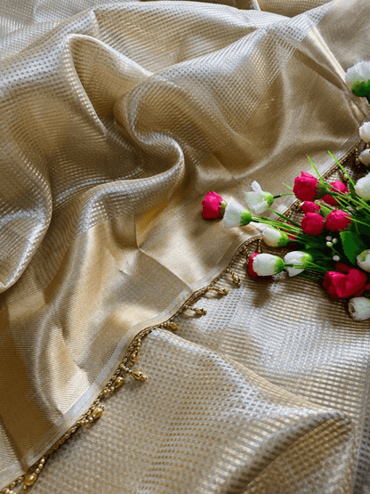Banarsi Golden Tissue Silk Saree – Handloom Premium Collection