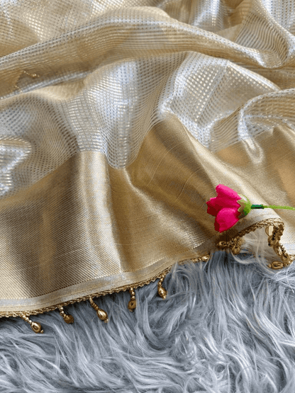 Banarsi Golden Tissue Silk Saree – Handloom Premium Collection