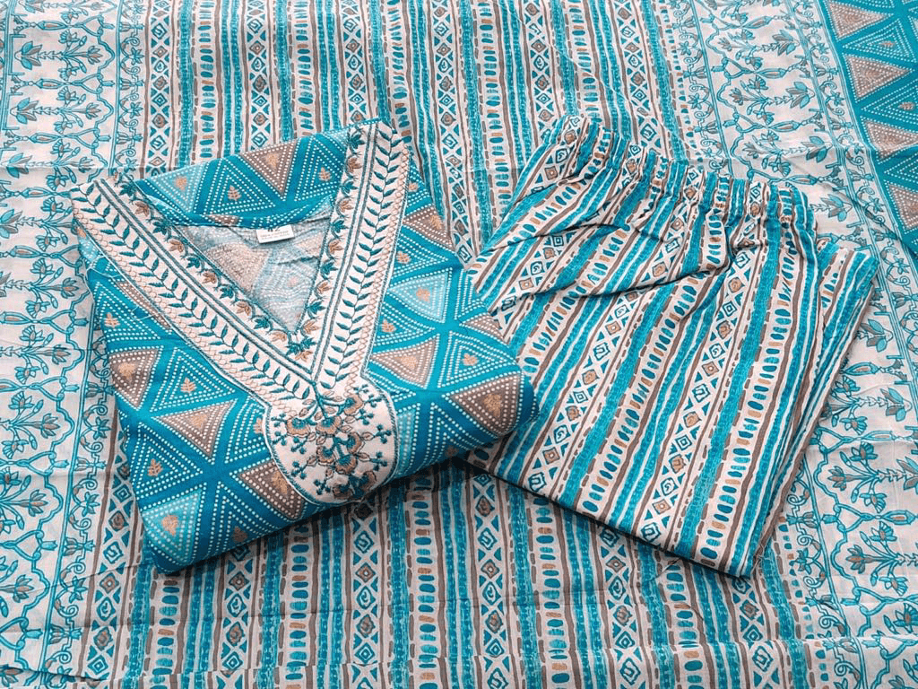 Premium Cotton Three Piece Set – Complete Kurti Collection