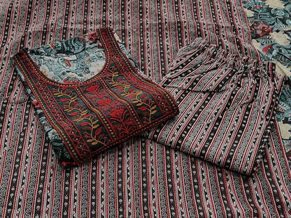 Premium Cotton Three Piece Set – Complete Kurti Collection