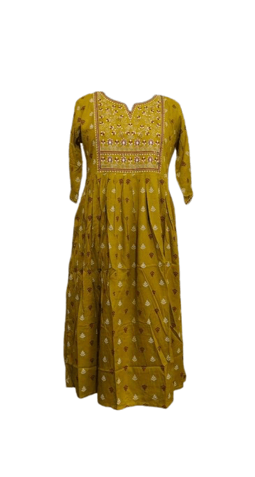 Branded Umbrella Kurti with Pocket – Rayon & Popcorn Fabric
