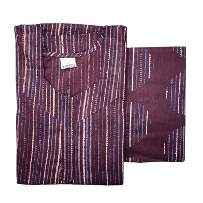 Pure Cotton Nighty with Dupatta Set – Batik Design Collection