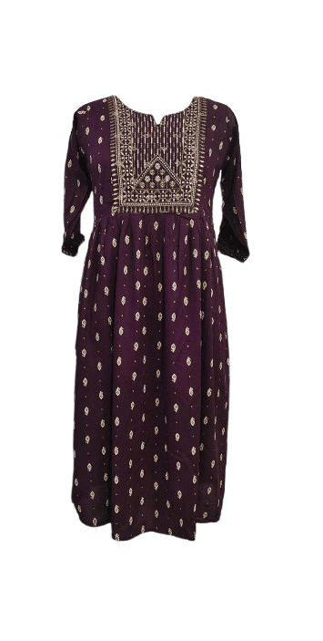 Branded Umbrella Kurti with Pocket – Rayon & Popcorn Fabric