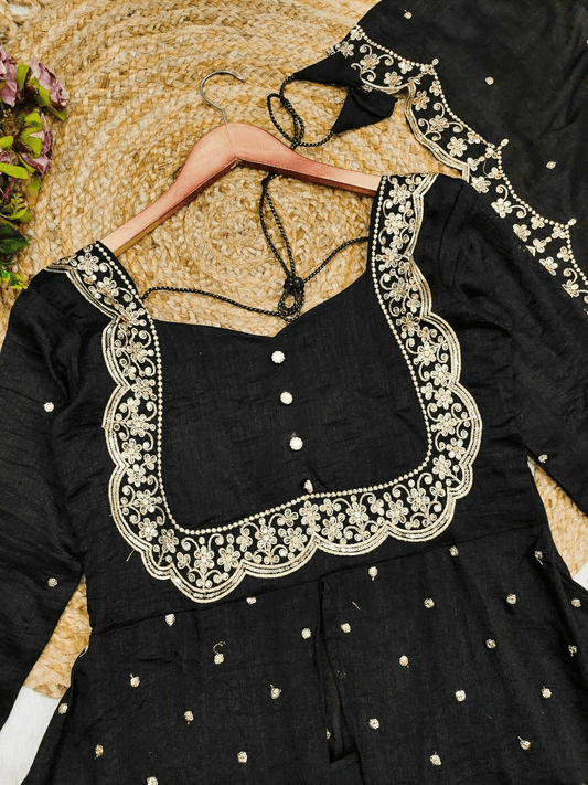 Cape Top Suit Set – Vichitra Silk Wedding Collection with Embroidery
