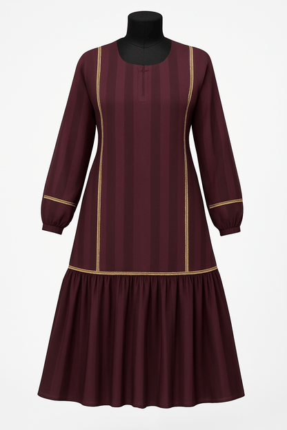 Imported Zoom Pro Box Cloth Abaya – Matt Stone Work with Bottom Frill
