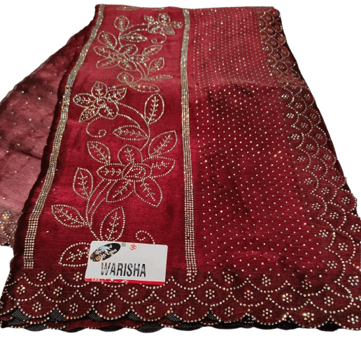 Jimmy Choo Fabric Saree – Double Shade with Jarkan Stone Work