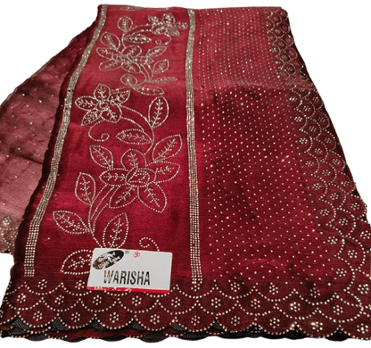 Jimmy Choo Fabric Saree – Double Shade with Jarkan Stone Work