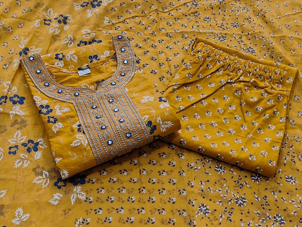 Premium Cotton Three Piece Set – Complete Kurti Collection