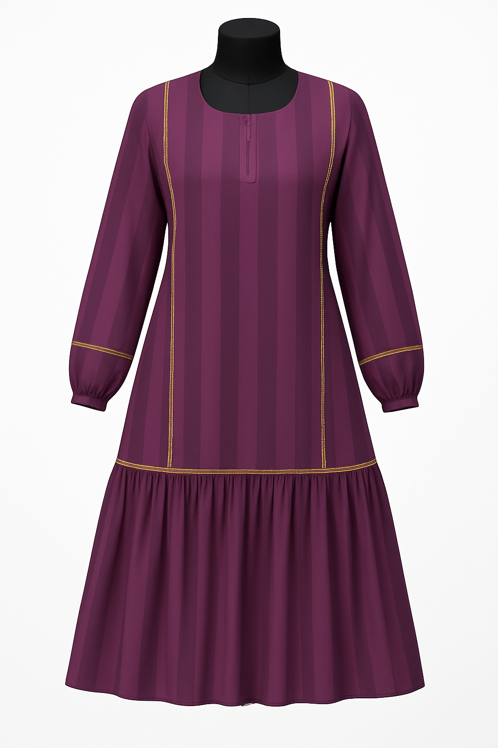 Imported Zoom Pro Box Cloth Abaya – Matt Stone Work with Bottom Frill