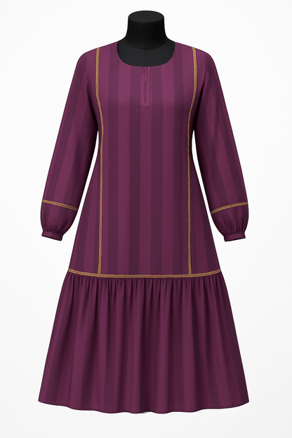 Imported Zoom Pro Box Cloth Abaya – Matt Stone Work with Bottom Frill