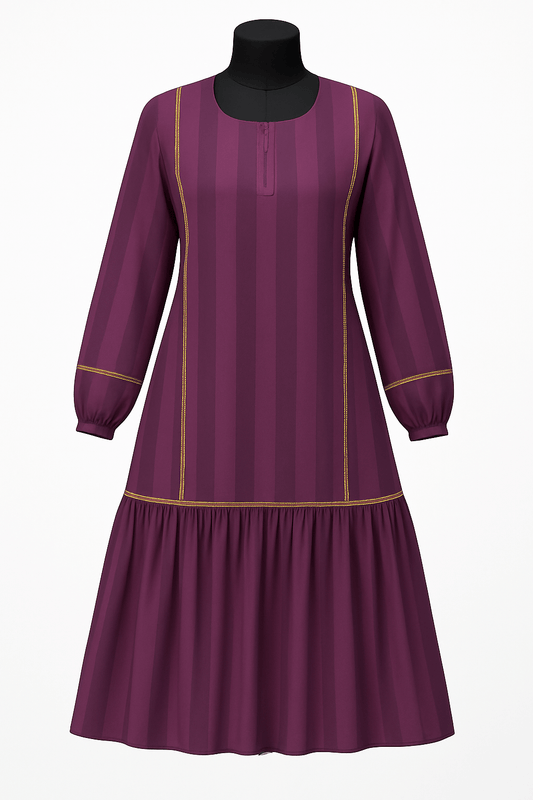 Imported Zoom Pro Box Cloth Abaya – Matt Stone Work with Bottom Frill