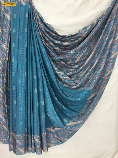 Crepe Silk Printed Saree with Matching Blouse – Lightweight & Elegant