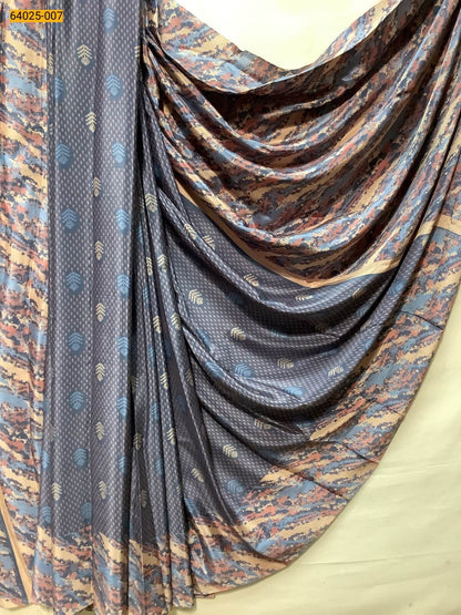 Crepe Silk Printed Saree with Matching Blouse – Lightweight & Elegant
