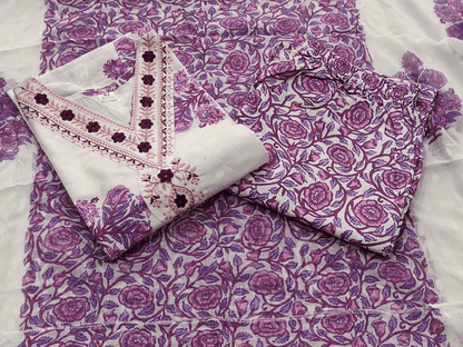Premium Cotton Three Piece Set – Complete Kurti Collection