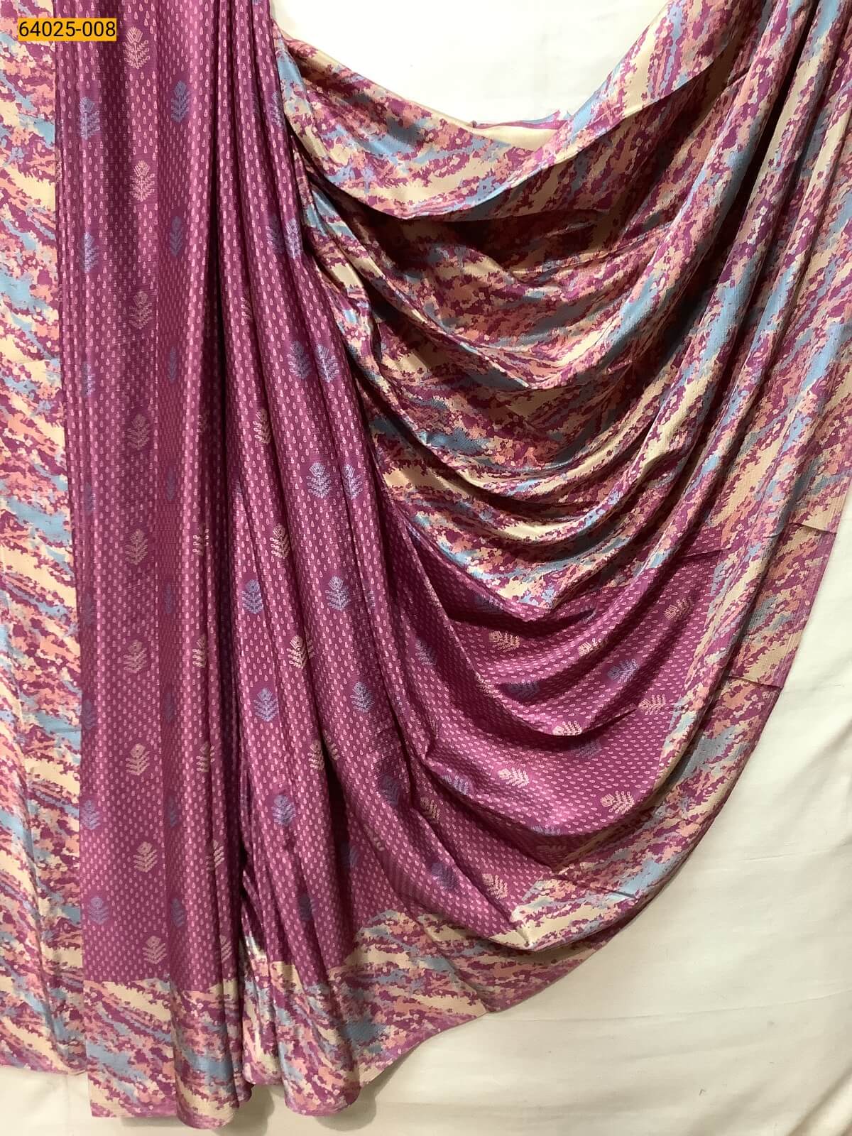Crepe Silk Printed Saree with Matching Blouse – Lightweight & Elegant