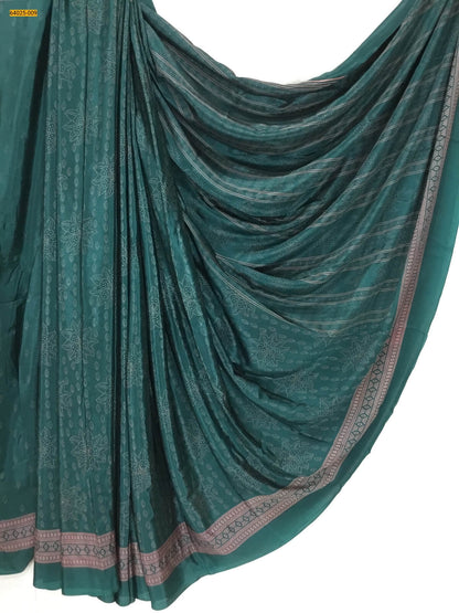 Crepe Silk Printed Saree with Matching Blouse – Lightweight & Elegant