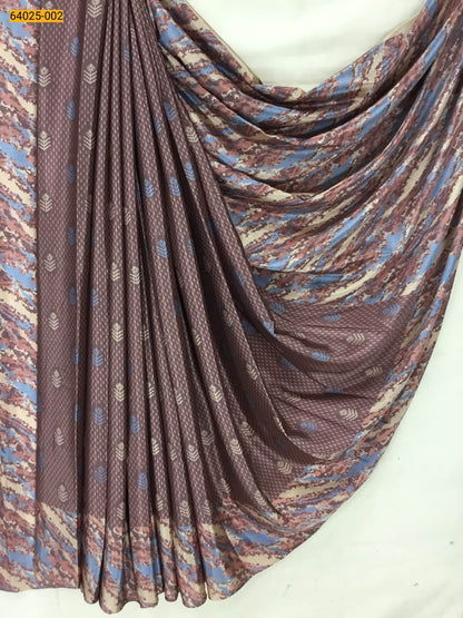 Crepe Silk Printed Saree with Matching Blouse – Lightweight & Elegant