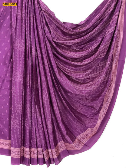 Crepe Silk Printed Saree with Matching Blouse – Lightweight & Elegant
