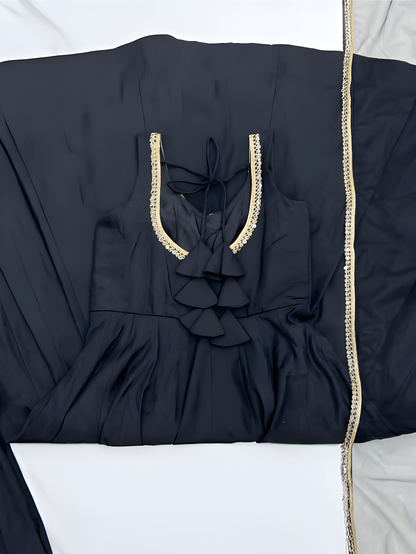 Anarkali Set – Pure Roman Silk Chanderi Fabric with Dupatta