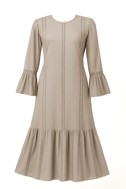 Imported Zoom Pro Box Cloth Abaya – Matt Stone Work with Bottom Frill