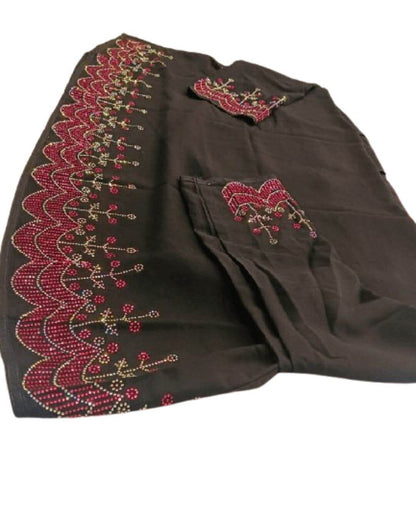 Firdous Stone Work Abaya – Semi Umbrella Collection