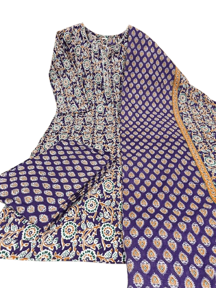 Premium Jaipuri Cotton Kurti Set with Dupatta – One Side Pocket