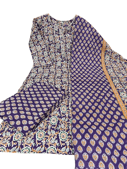 Premium Jaipuri Cotton Kurti Set with Dupatta – One Side Pocket