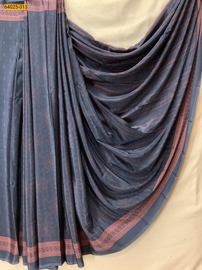Crepe Silk Printed Saree with Matching Blouse – Lightweight & Elegant
